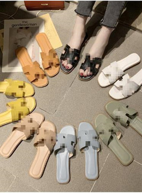 4644沙滩居家平底一字拖鞋女 beach flip flops slippers sandals