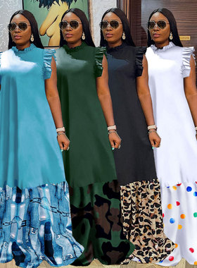 欧美非洲跨境热卖大码印花连衣裙女Africa Women Pinted Dresses