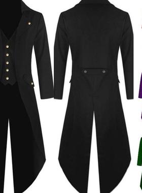 Solid color fashion steampunk tuxedo male dress燕尾服男礼服