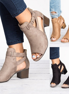 粗跟凉鞋女women 5cm thick high heels shoes for ladies sandal