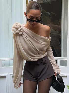 Mesh Chiffon Top Women Elegan Club Cropped Tops See Through