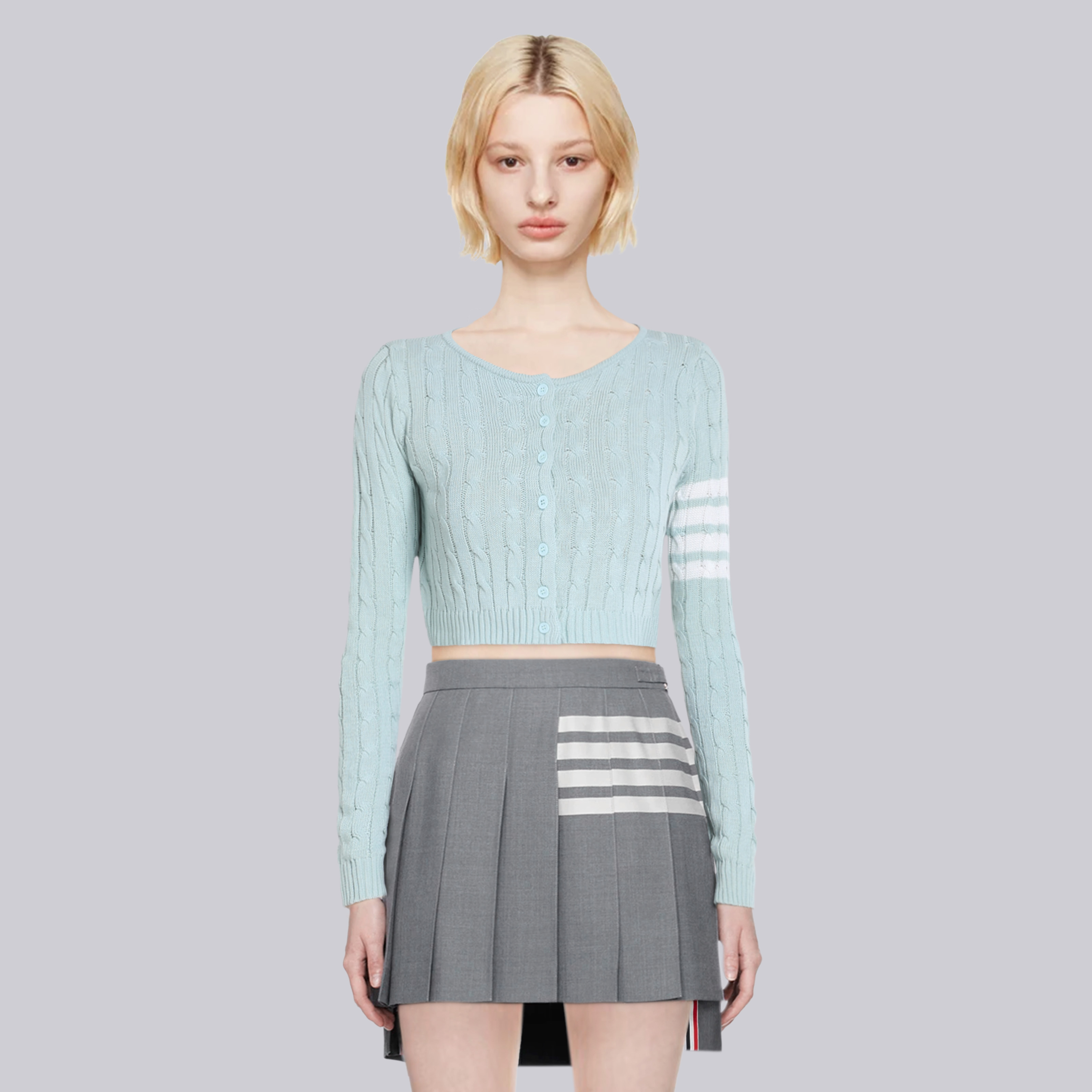 TB纽扣外套四杆开衫纽扣针织衫