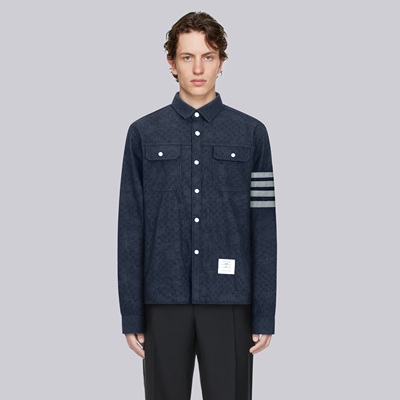 TB新款经典四杠牛仔衬衫外套