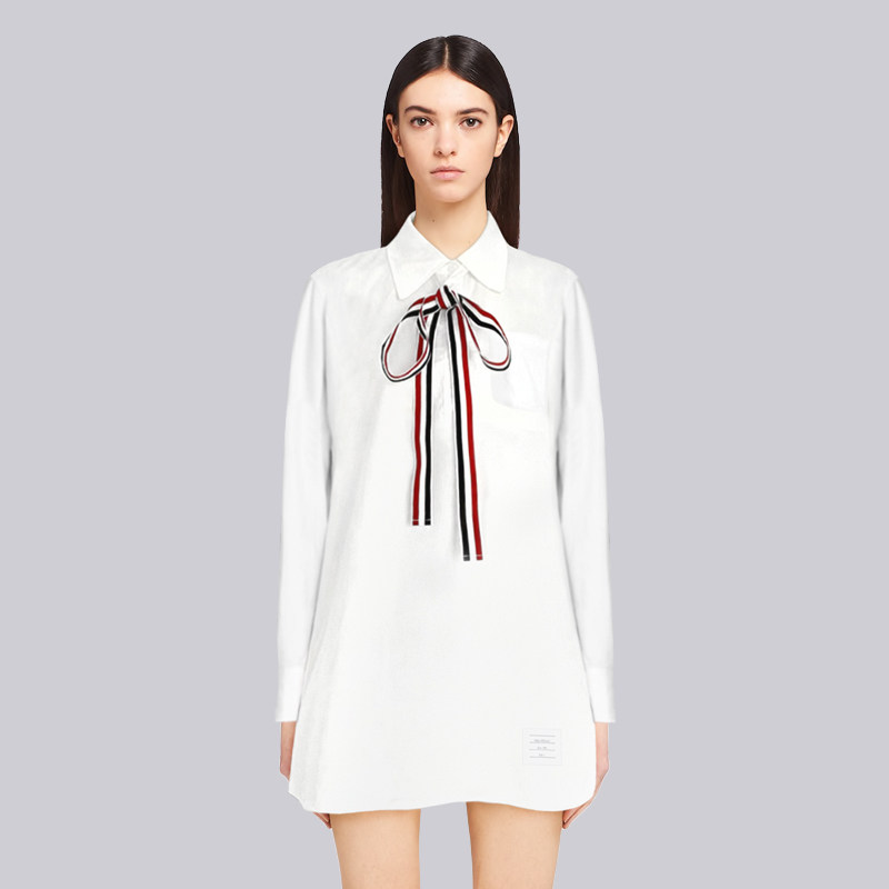 TB衬衫裙2026新款春秋季一片式连衣裙女孕妇大码mm长袖polo防晒裙