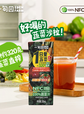 一甸园100%NFC蔬菜汁21种约320克蔬菜直榨液体沙拉代餐200mL*10盒