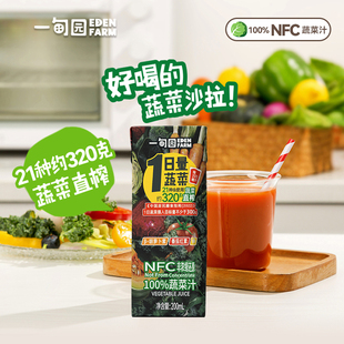 一甸园100%NFC蔬菜汁21种约320克蔬菜直榨液体沙拉代餐200mL 10盒