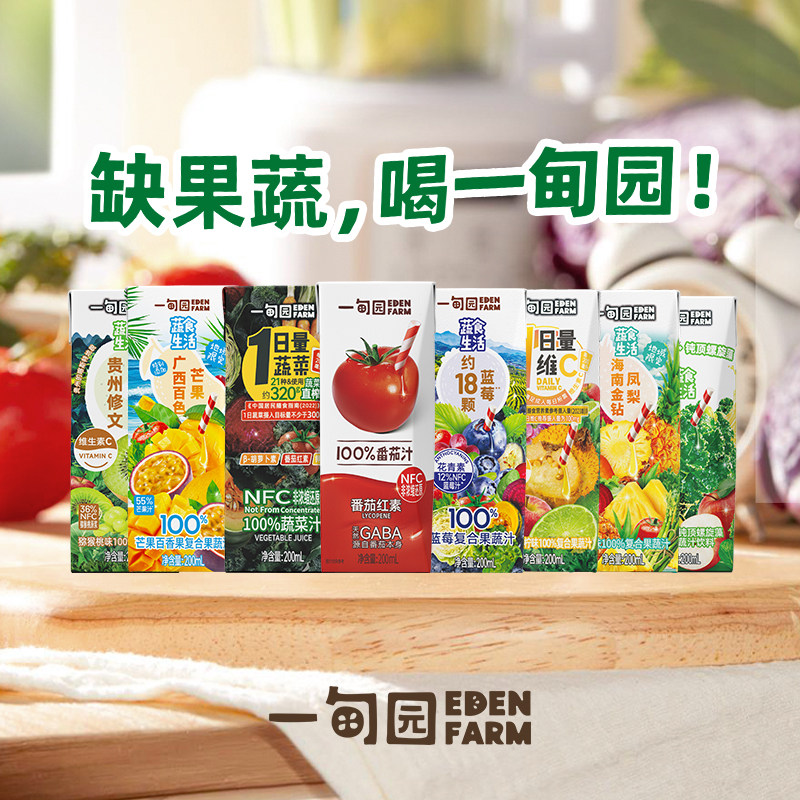 【牛奶和爱丽丝】一甸园100%蔬菜汁 蔬食生活果蔬汁 轻松补蔬菜AM