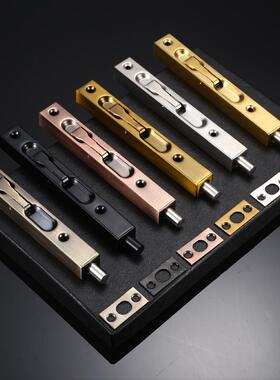 304不锈钢盒式插销双开门插闩箱式子母门天地门栓加长隐形暗插销