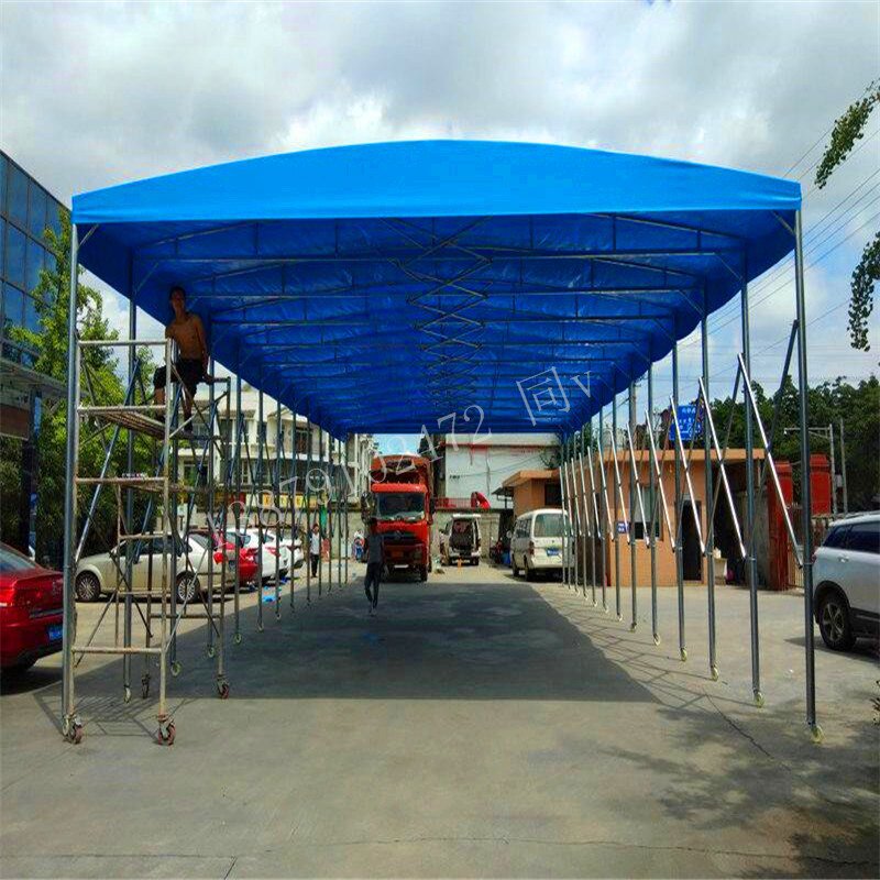仓库蓬推拉帐篷工地大型推拉篷厂房停车棚移动棚雨棚仓储钢结构