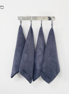 THREELIVES咖啡毛巾强吸水毛巾家用商用抹布30/40cm方形灰色耐脏