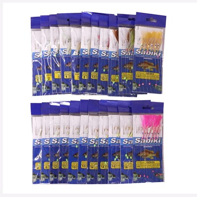 22pcs/pack Sea Fishing Sabiki Rigs Hooks Baits Octopus Lure