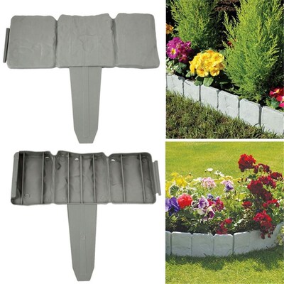 Stone Effect Plastic Fence Edging Cobbled Garden Plastic Law