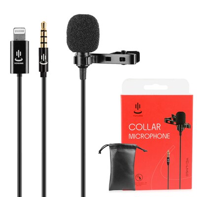 YC-LM10 II Mini Portable Microphone Condenser Clip-on Lapel