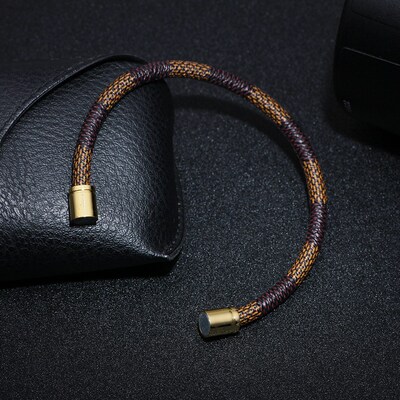 Cowhide Striped Bracelets for Men and Women Couples Bracelet