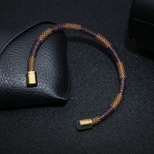 Cowhide Striped Bracelets for Men and Women Couples Bracelet