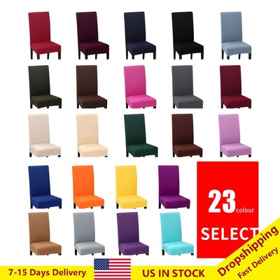 1/2/4/6pcs Solid Color Spandex Dining Chair Covers Grey Blac