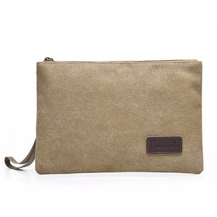 Vintage Men Clutch Bag Casual Designer Solid Canvas Men Env