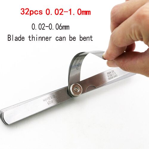 32 Blades Feeler Gauge Metric Gap Filler 0.02-1MM / 0.0008-0