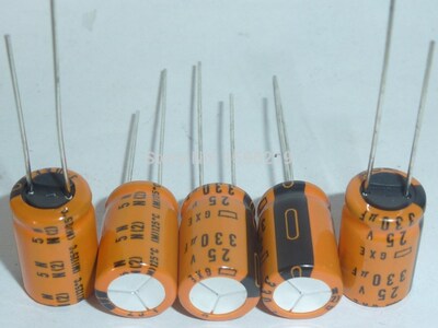 100pcs 330uF 25V NIPPON NCC GXE Series 10x16mm Low Impedance