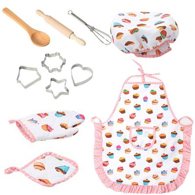 Kids Cooking And Baking Apron Set Kitchen Deluxe Chef Set Co