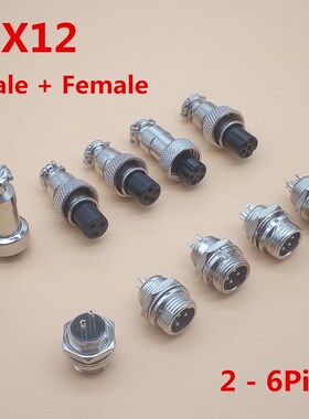 2 Sets GX12 Aviation Circular Connector 2 Pin 3pin 4pin 5pin