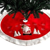 Chris Christmas Round 1pc Fur Plush Skirts Merry Tree Carpet