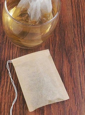 100Pcs Tea Bag Filter Paper Bags Empty Drawstring Teabags Fo