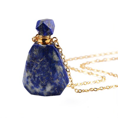 Perfume Bottle Necklace Multi-Kind Natural Stone Essential O