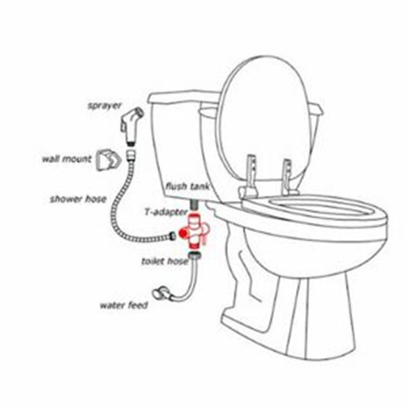 Toilet Adapter Sprayer Handheld Bidet Shower Spray Head Hose