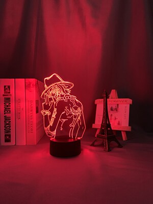 One Piece Portgas D Ace Led Night Light For Kids Bedroom Dec