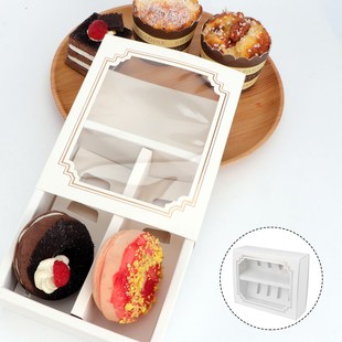 Paper Macarons Box With Clear Window Dessert Containers Muff