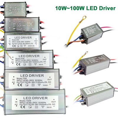 Led driver 10w 20w 30w 50w 70w 100w Waterproof IP65 Power Su