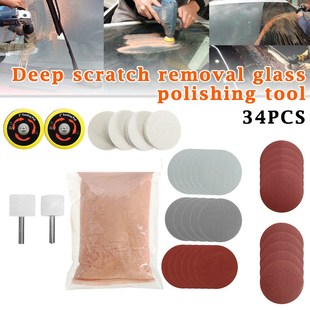New 34pcs/Set Deep Scratch Remover Car Glass Polishing Kit C