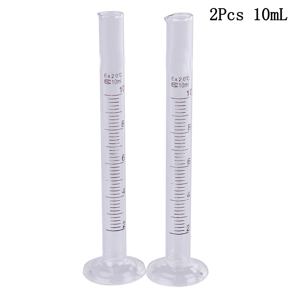 2pcs 5ml/10ml Profession Graduated Laboratory Glass Measurin