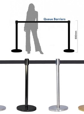 Golden Pillar Retractable Belt Queue Line Stand Rope Barrie