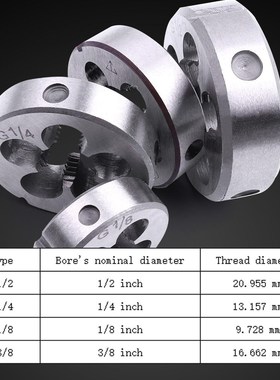 4Pcs HSS Circular Die Pipe Threading Die G1/2 G1/4 G1/8 G3/8