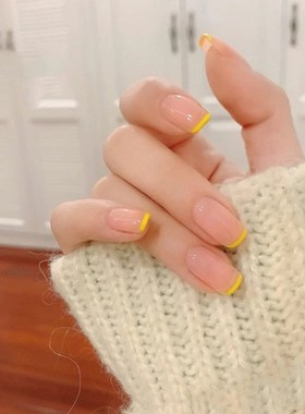 24pcs/box French Simple Wear Fake Nails Press On Finished P