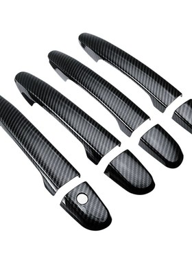 8Pcs Carbon Fiber Style ABS Outside Door Handle Cover Trim f