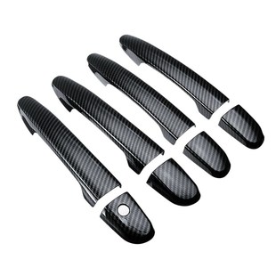 8Pcs Carbon Fiber Style ABS Outside Door Handle Cover Trim f