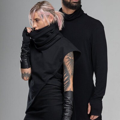2020 Fashion Autumn Winter Men's Turtleneck Sweater Black S