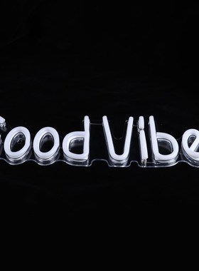 LED Neon Light Good Vibes Letters Shaped Transparent Panel N
