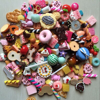 50pcs/lot Dolls Miniature Pretend Toy Mini PLAY FOOD Cake Bi