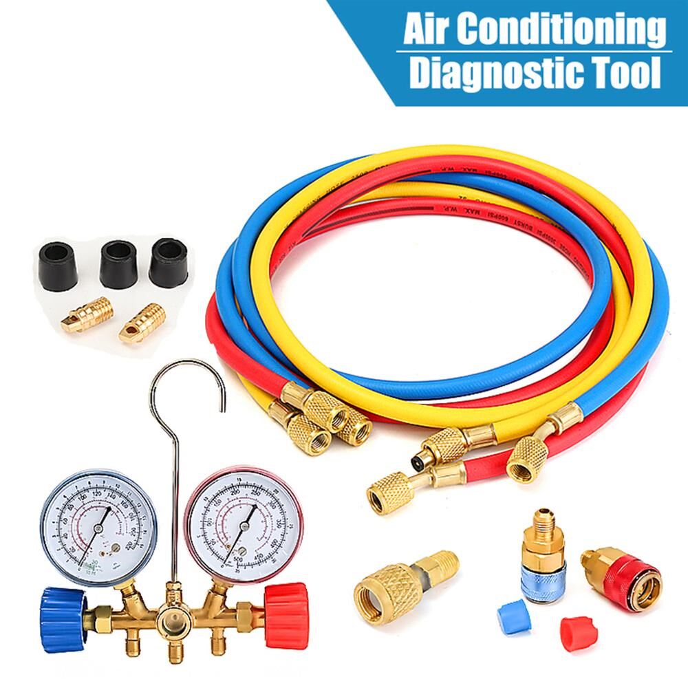 Car HVAC A/C Refrigeration Kit Manifold Gauge Set for R22 R1