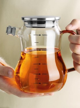Nordic Thickened High Borosilicate Glass Graduated Oil Kettl