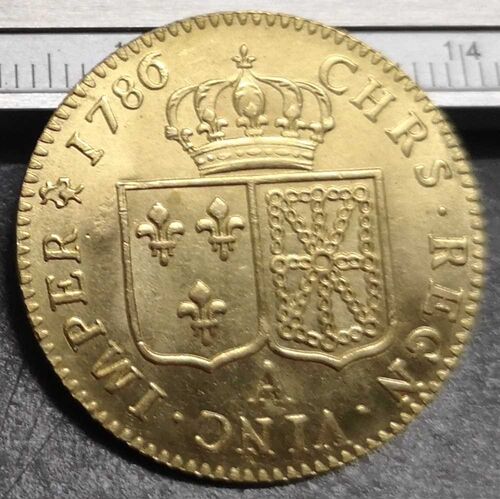 1786 France   Kingdom  1 Louis d'Or   Louis XVI Gold Copy C