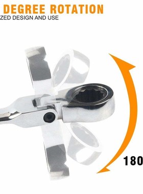 Flexible Pivoting Head Ratchet Combination Spanner Wrench Ga
