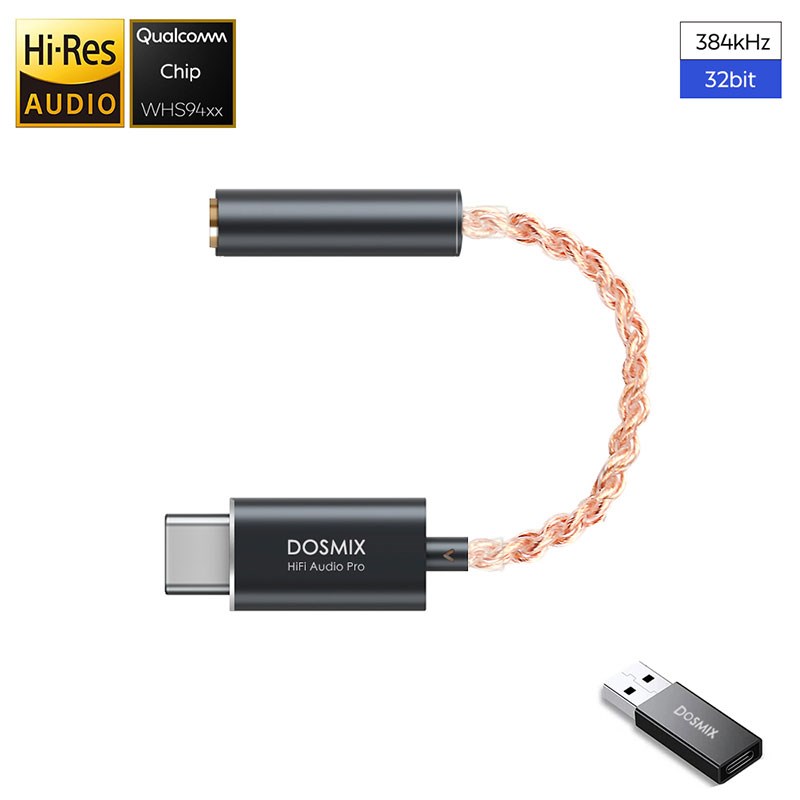 Dosmix HIFI DAC Earphone Amplifier Type-C to3.5mm audio adap