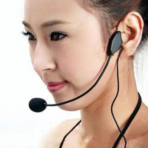 3.5mm Wired Headset Microphone Headworn Mic for Voice Ampli