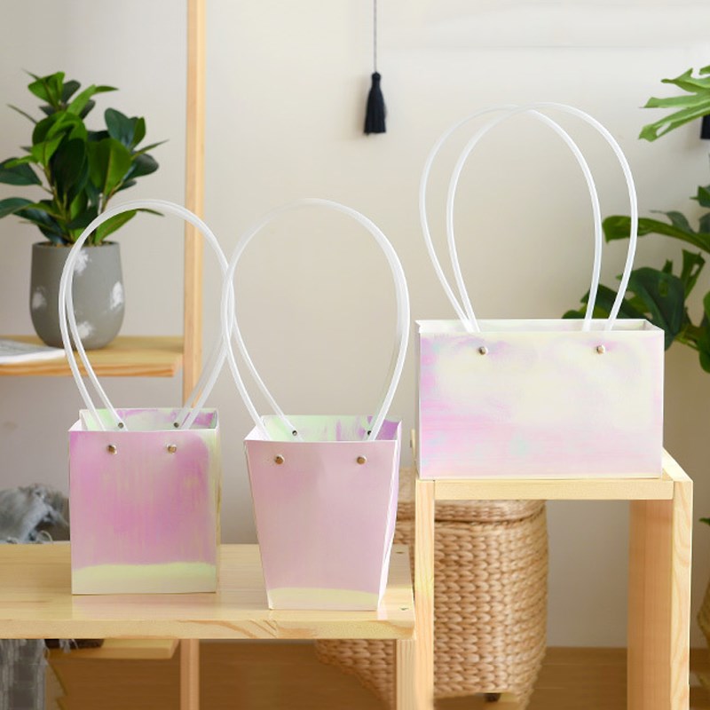 Waterproof Flower Box Bag Paper Square Portable Florist Hand