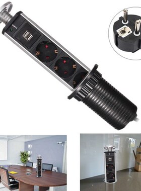 2M Extension Cable Socket EU Plug 3 Power Pull Up Desktop S